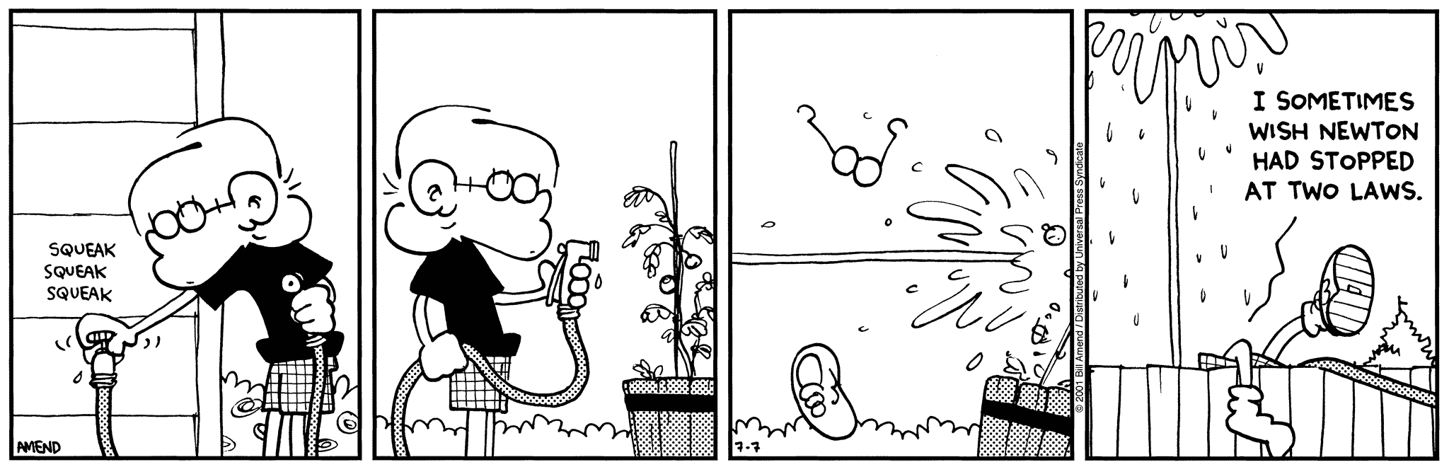 FoxTrot by Bill Amend July 7, 2001 - Summer Comics - Jason: I sometimes wish Newton had stopped at two laws.